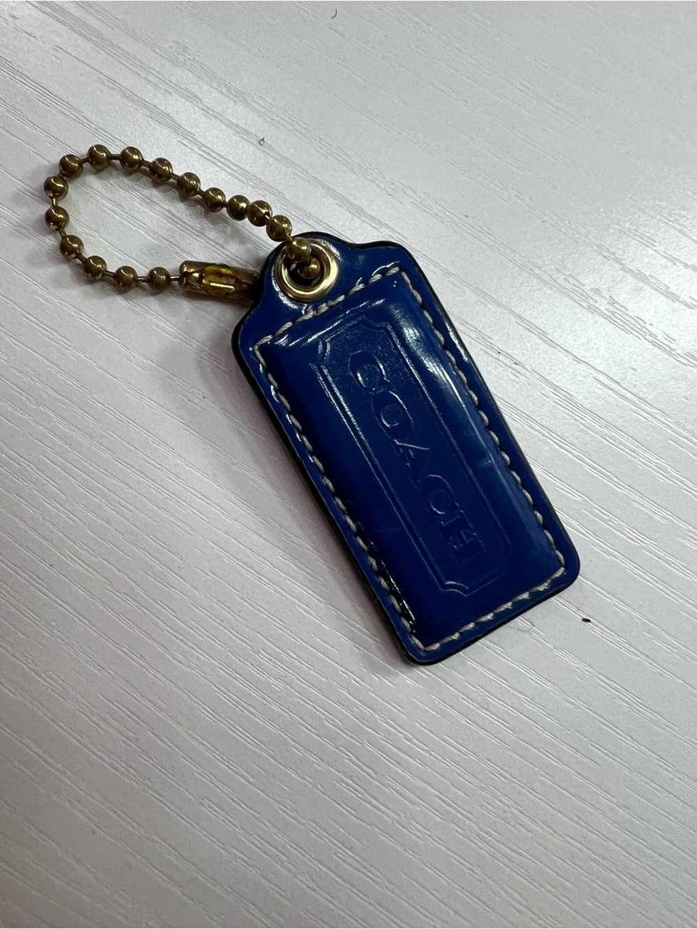 Coach Blue Leather Bag Tag